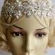 Glamour Rhinestone flapper Gatsby Headband, Chain 1920s Wedding Crystal Headband Headpiece, Bridal Headpiece, 1920s Flapper headband