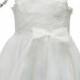 White Gorgeous Lace Flower Girl Dress with a Pearl and Crystal detail