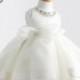 Flower girl Gown  for Wedding Christening or Baptism White/Ivory with Big Bow