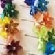 Paper Flower Buttonhole Boutonniere Wedding Accessories Corsage Rainbow Multi Coloured