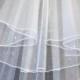 PENCIL EDGE veil, Bridal Veil ,WHITE 2 tier veil,Wedding veil,Communion Veil, Hen night veil.Pencil edge veil  with detachable comb & Loops.