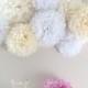 Purely Chic Pom-Pom Collection - 8 Piece Collection - White and Cream - Weddings - Photo Backdrop - Photo Prop - Bridal Shower - Nursery