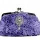 Lavender Bridal Clutch, Bridesmaid Clutch, Wedding Purse, Evening Bag with Swarovski Crystal Brooch