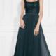 Square Sleeveless Appliques Floor Length Chiffon Ruched A-line