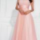 Appliques V-back Chiffon Scoop Ruched Zipper A-line Sleeveless Pink Floor Length