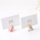 30 Geometric Wooden Place Card Holders /Triangle shape / Perfect Modern Wedding Reception // Custom Shape and Color Made for Your Guests