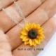 Sunflower Necklace - Sunflower Jewelry - Gifts - Yellow Sunflower Bridesmaid, Sunflower Flower Necklace, Bridal Flowers, Bridesmaid Necklace #2364522