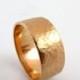 ON SALE Wedding Band Rose Gold, 14K Gold Ring, Hammered Wedding Band, Rustic Ring, Modern Wedding ring, Hammered gold ring, Matte rose gold