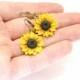 Yellow Sunflower Drop Earrings, Yellow Flower Drop Earrings, Jewelry Yellow Sunflower, Wedding Earrings, Summer Jewelry, Bridesmaid Jewelry