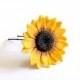 Large Sunflower Hairpin. Big Sunflower Hairpin . Sunflower Hair Clip . Summer Hair Accessories, Yellow Flower Hair pin, Wedding Hair Flower