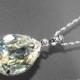Moonlight Crystal Necklace Swarovski Moonlight Rhinestone Pendant Sterling Silver Teardrop Crystal Necklace Bridal Necklace Wedding Jewelry
