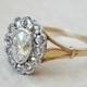 Antique Victorian to Edwardian Old Cut Diamond Pear Engagement Ring in 18k Gold