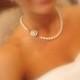 Crystal bridal necklace, Pearl Wedding necklace, Swarovski necklace, Bridal jewelry, Crystal necklace, Classic pearl necklace, Bridesmaid