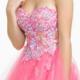 Crystals A-line Sweetheart Appliques Zipper Tulle Sleeveless Pink