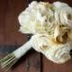 Cream Peony Ranunculus Silk Bouquet in Ivory, Cream, Champagne, Cottage Chic Style, Romantic, Edwardian, Victorian, Shabby Vintage, Winter