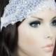 wedding white lace bridal hairband, boho,  juliet cap band, bohemian bridal hair ribbon, made in Florida