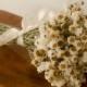 Simple hand-tied "daisy" bouquet, simple white bouquet, wildflower wedding, bridal bouquet, bridesmaid bouquets, summer wedding,
