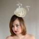 Ivory Bridal Fascinator - White Wedding Hat