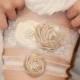 Sale)) Lace Bridal Garter-  Romantic Champagne and IVORY Lace wedding Garter SET Vintage Style Wedding