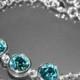 Light Turquoise Crystal Bracelet Blue Teal Bridesmaid Bracelet Swarovski Light Turquoise Rhinestone Silver Bracelet Bridal Party Jewelry