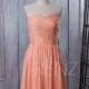 2016 Tangerine Coral Bridesmaid dress, Short Wedding dress, Chiffon Party dress, Strapless Sweetheart Formal dress, Prom dress (B072E)