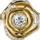 14k Yellow Gold Ring, Floral Ring, Flower Band, Promise Ring, Rose ring, Engagement Ring, Diamond ring, Flower ring,  Anniversary rings