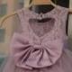 Rose Pink Lace Tulle Flower Girl Dress Wedding Baby Girls Dress Big Sash/Bow Rustic Baby Birthday Dress Knee Length