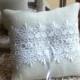 Ivory Burlap/Hessian  Ring Bearer Pillow/Cushion with White Guipure Lace