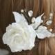 Ivory Wedding Hair comb Wedding flower comb Ivory rose Wedding Hair flower Bridal hair comb Bridal headpiece