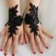 Beaded black, lace wedding gloves, costume gloves,halloween gloves, free shipping!