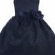 Flower Girl Dress lace navy , Navy Blue party dress, Navy Blue pageant dress, Navy blue holiday dress, Junior bridesmaid dress