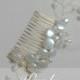 Bridal pearl headpiece, vintage hair comb, - freshwater pearls blossom headpiece --KIERA
