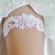 Wedding Garter- White Venise Lace Bridal Garter- White Garter Belt-Wedding Garder