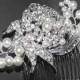 Crystal Pearl Wedding Hair Comb Bridal Hair Comb Swarovski White Pearl Rhinestone Hair Jewelry Wedding Headpiece Bridal Pearl Crystal Comb