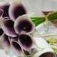 18 stems picasso calla lily bouquet for bridal bridesmaids bouquet fake flowers
