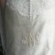 Bridal Veil Personalized with embroidered  monogrammed Fingertip length with organza ribbon edge