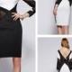 Black & White Color-Block Long Sleeves Sheath Dress