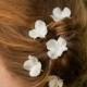 FREE SHIPPING Wedding Hair Pins - Set Of 5 Hydrangea Hair Flowers, Bridal Hair Accessories, Wedding Hair Accessories