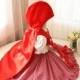 Little Red Riding Hood Halloween Costume Dress and Cape, Halloween Dress Toddler, Baby Girl Dress for Birthday Party, PD088-2