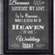 Chalkboard In Loving Memory Wedding Sign 