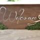 Welcome Wedding Sign Moss Raffia,Wooden Rustic Wedding Sign,Outdoor Wedding Sign,Woodland Wedding,Rustic Home Decor,Hand lettered  wood sign