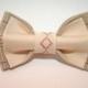 Men's bow ties Beige plaid bow tie with embroidery Unique gift for men Elegant bow tie for men Designed by Accessories482 As bro Birthday