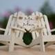 Personalized Cake Topper Adirondack Chairs-Beach Wedding-Cottage Wedding-Shabby Chic - Mr. & Mrs. Heart Banner Adirondack Chair Cake Toppers