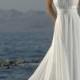 Halter Straps Handmade Flower Chiffon Beach Wedding Dress