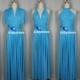 Maxi Full Length Bridesmaid Turquoise blue Infinity Dress Convertible Wrap Dress Multiway Long Dresses