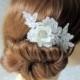 Lace  Bridal Hair Comb, Flower comb wedding, Bridal hairpiece, Rhinestone hair comb bridal, Wedding hair accessories