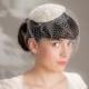 Wedding Headpiece white veil creme