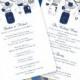 Fan Wedding Programs "Rustic Mason Jars" Navy Blue and Gray Make Your Own Programs with Printable Word.doc Templates You Print