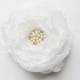 Chiffon floral bridal wedding white pearls brooch hair comb accessory for bride flower bridesmaid satin organza