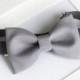 Gray bow-tie for babies, toddlers, boys, teens, adults - Adjustable neck-strap